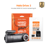 Road Angel Halo Drive 2 2K Compact Dash Cam with 64GB SD Card & Hardwiring Kit Bundle